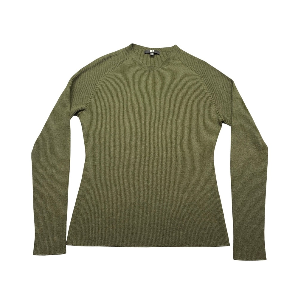 Uniqlo C Clare Waight Keller Womens XL Ribbed Wool Blend Sweater Olive 471666